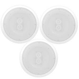 Pyle PWRC82 8 Inch 2 Way Indoor/Outdoor Waterproof Ceiling Speakers, (3 Pack) - 1 of 4