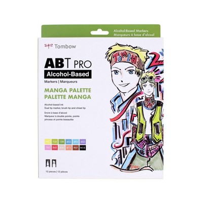 12ct ABT PRO Dual-Tip Alcohol Based Art Markers Manga Palette - Tombow