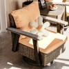 COWLOWN Coffee 360 Swivel Wicker Patio Chair, Outdoor Rocker Lounge Chair with Comfortable Cushion, All-Weather Frame for Garden, Deck, Poolside - 2 of 4