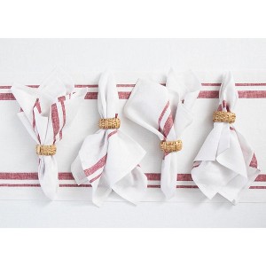 Solino Home Striped Linen Dinner Napkins | French Stripe - 1 of 4