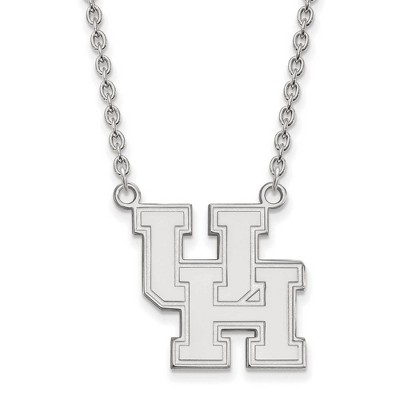 Black Bow Jewelry 10k White Gold Houston Cougars NCAA Necklace 18 Inch
