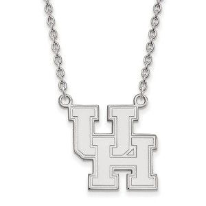 Black Bow Jewelry 10k White Gold Houston Cougars NCAA Necklace 18 Inch - 1 of 4