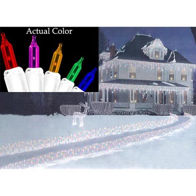 J. Hofert Co 150ct Path Icicles Mini Christmas Lights Multi-Color - 10' White Wire