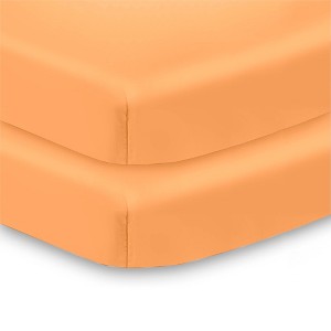 BreathableBaby All-in-One Fitted Sheet & Waterproof Cover, For 38" x 24" Mini Crib Mattress (2-Pack), Coral - 1 of 4