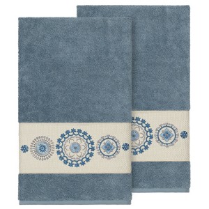 Linum Home Textiles 100% Turkish Cotton ISABELLE Embellished Towel Set - 1 of 2