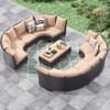 Syemin Patio Seating Sets, 12 Piece Outdoor Sectional Furniture Set with Cushions for Garden, Balcony, and Backyard, Beige, 23.8"*30"*30.7" - 4 of 4