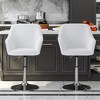 VECELO Modern PU Leather Accent Chair, Vanity Makeup Chair with Gold Metal Frame, Upholstered Armchair for Living Room or Bedroom, White - 2 of 4