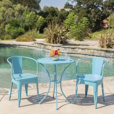 Janey 3-Piece Iron Patio Small Space Chat Set, Outdoor Furniture for Garden - Maison Boucle