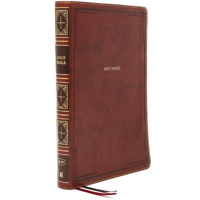 Kjv, Thinline Bible, Giant Print, Leathersoft, Brown, Thumb Indexed, Red Letter Edition, Comfort Print - Large Print by  Thomas Nelson