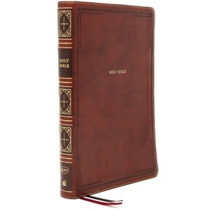 Kjv, Thinline Bible, Giant Print, Leathersoft, Brown, Thumb Indexed, Red Letter Edition, Comfort Print - Large Print by  Thomas Nelson - 1 of 1