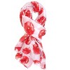 Wrapables Lightweight Poppy Floral Print Long Scarf, White - 2 of 4