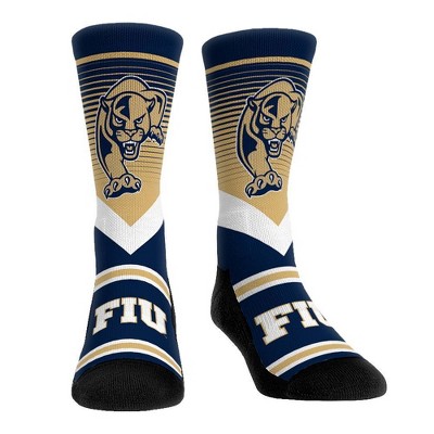 NCAA FIU Golden Panthers Adult Mascot Showdown Crew Socks - L/XL