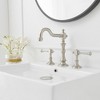 BWE 8 in. Widespread Double Handle 3 Hole Bathroom Faucet Water-Saving With Metal Drain - 2 of 4