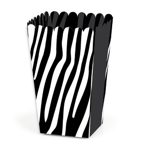 Big Dot of Happiness Zebra Print - Safari Party Favor Popcorn Treat Boxes - Set of 12 - 1 of 4