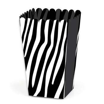 Big Dot of Happiness Zebra Print - Safari Party Favor Popcorn Treat Boxes - Set of 12
