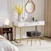 FONTOI Accent Chairs, Makeup Vanity Stool for Makeup Room, Storage Stool Footstool for Living Room, Bedroom, Multicolored, 16.5"*12.6"*19.3" - 2 of 4