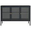 vidaXL Modern Sideboard Steel and Glass in Anthracite, Sleek Design with Ample Storage - Adjustable Shelves and Feet, 41.3"x13.8"x27.6" - 3 of 4