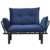 TiramisuBest Metal Legs Futon Loveseat, Black Chenille Upholstery, Compact 2-Seater Sofa, Durable Metal Frame, Easy Assembly - 4 of 4