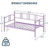 Twin Metal Daybed with Arched Headboard, Storage Drawer, Steel Slats, No Box Spring, Easy Assembly, Black - 2 of 4
