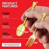 Stock Your Home 4-Inch Mini Disposable Plastic Spoons and Forks Combo Set, Gold (160 Pack) - 4 of 4