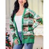 Coolmee Fall Sweater Cardigan for Women Long Sleeve Holiday Graphic Outerwear Button Down Open Front Cardigan Coat - 4 of 4