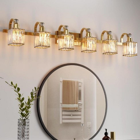 Bathroom Vanity Light Fixtures Modern Crystal Vanity Light Fixtures Over Mirror，Modern Crystal Wall Lighting with Square Shade - image 1 of 4