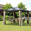Outsunny 10x12 Polycarbonate Hardtop Gazebo, Gazebo Canopy with Aluminum Frame, Curtains and Netting for Garden, Patio, Backyard, Beige - 2 of 4
