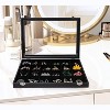 24-Grid Jewelry Box with Clear Lid & Lock, Removable Black Velvet Tray for Display and Storage - 2 of 4