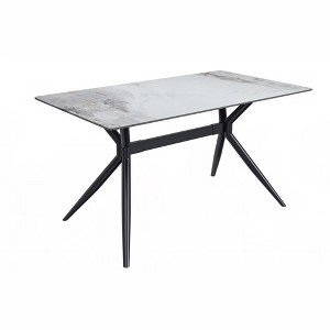 LeisureMod Elega Modern Dining Table Rectangular Tabletop and Durable Black Stainless Steel Base for Kitchen and Dining Room - 1 of 4