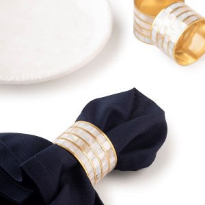 Jardin White Pearl Napkin Rings, Set of 6 - 1 of 4