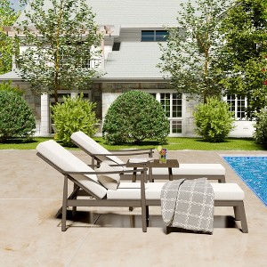 HAPPATIO Aluminum Adjustable Outdoor Chaise Lounge Chair - 1 of 4