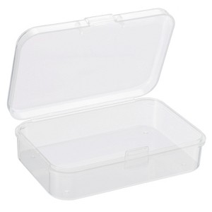 Unique Bargains Rectangular Clear Storage Container with Hinged Lid for Beads Craft 12 Pcs - 1 of 4