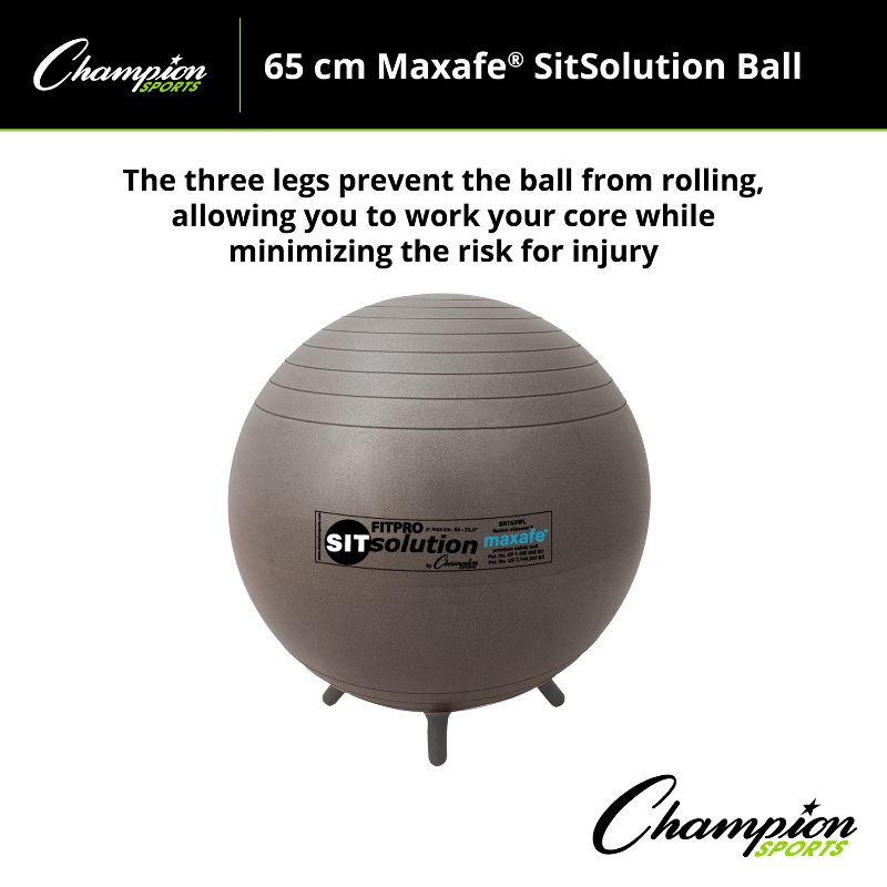 Champion Sports MAXAFE Sitsolution 65cm Ball with Stability Legs, 3 of 6