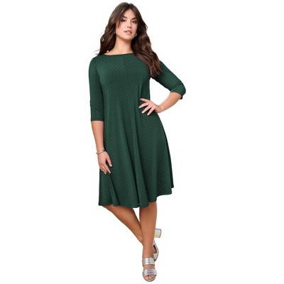 Roaman's Women's Plus Size Ultrasmooth Fabric Boatneck Swing Dress