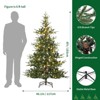 6FT Pre-Lit Artificial Christmas Tree, Slim Artificial Fir Tree with 300 LED Lights & 678 Branches, Xmas Tree For Home Office Party Holiday Decor - 3 of 4
