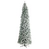 10ft. Slim Flocked Fir Artificial Christmas Tree with 800 Warm White LED Lights & 2420 Branches – Grand Holiday X-Mas Display - 3 of 4