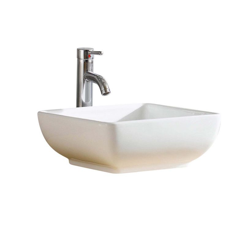 Fine Fixtures Stylized Vessel Bathroom Sink Vitreous China - Square, 1 of 9