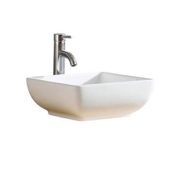 Fine Fixtures Stylized Vessel Bathroom Sink Vitreous China - Square