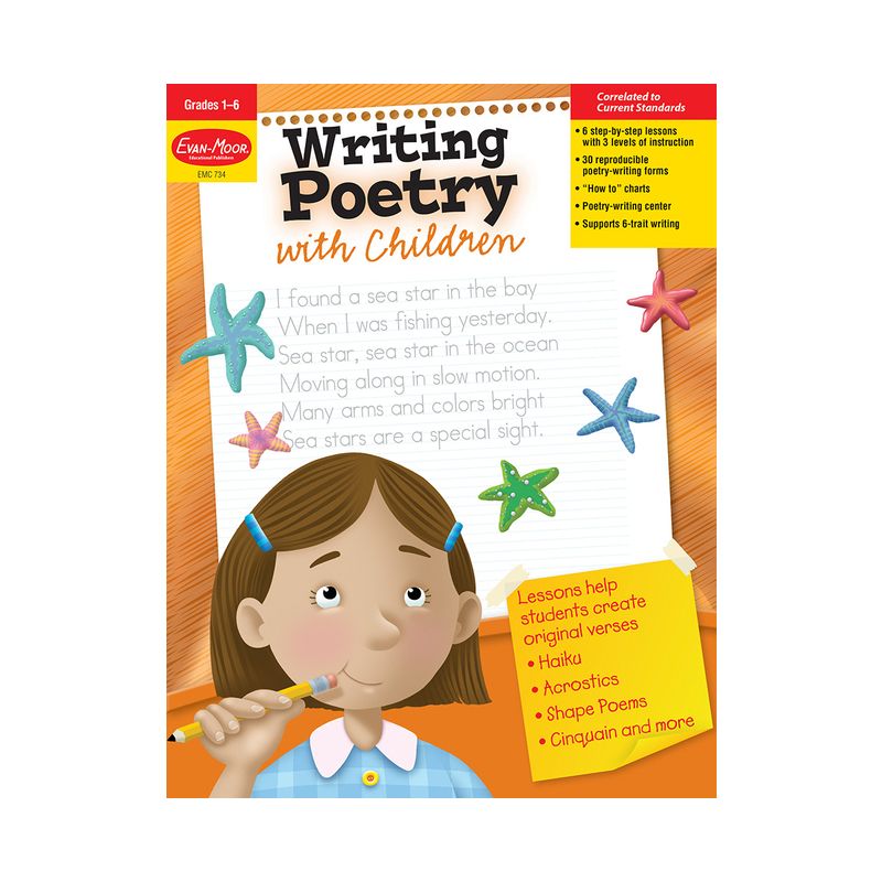 Writing Poetry with Children Grade 1 - 6 Teacher Resource - (Writing Skills Essentials) Large Print by  Evan-Moor Educational Publishers (Paperback), 1 of 2