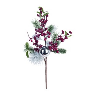 Transpac Artificial 22 in. Multicolor Christmas Ornament Accent Spray - 1 of 2