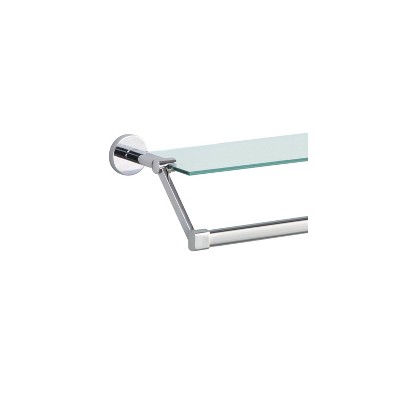 Clear Glass Wall Shelf with Chrome Towel Bar