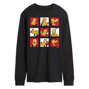Men's - Disney - Pluto Grid Long Sleeve Graphic T-Shirt - 1 of 4
