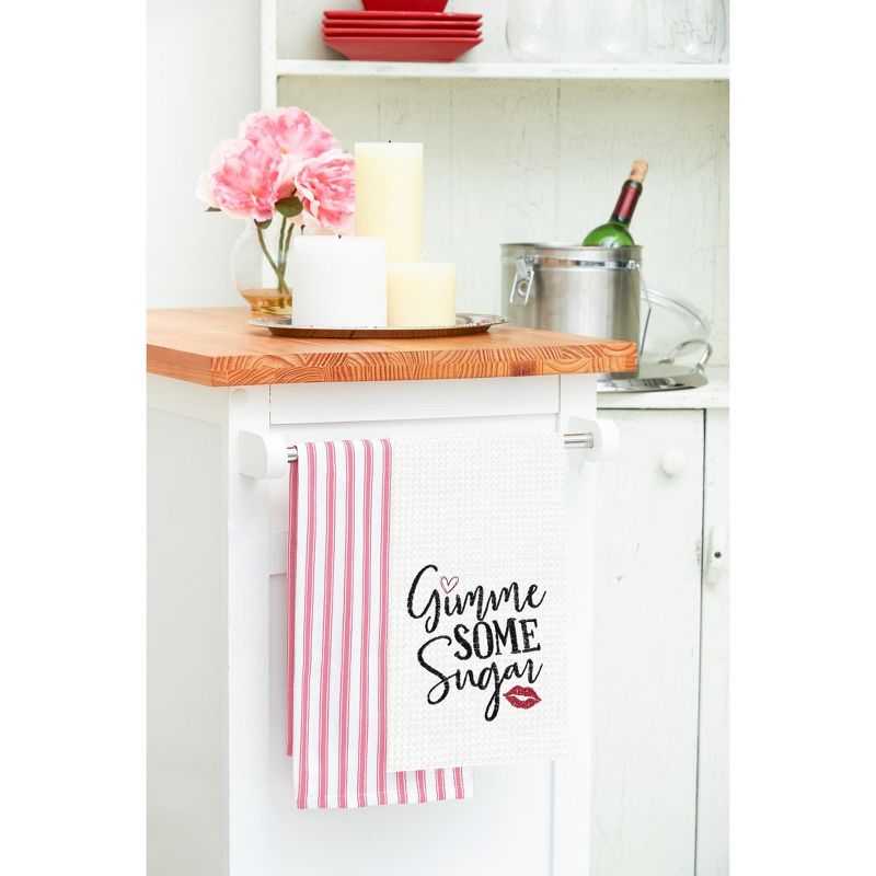 C&F Home Gimme Some Sugar Embroidered Waffle Weave Towel Valentine's Day Love Romantic 18" X 27" Machine Washable Kitchen Towel For Everyday Use Decor, 3 of 7