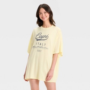 Women's Oversized T-Shirt Sleep Dress - Colsie™ - 1 of 3