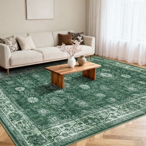 Area Rugs Washable Non-Slip Low Pile Ultra Soft Indoor Under Table Area Rug Carpet for Bedroom Living Room - 1 of 4