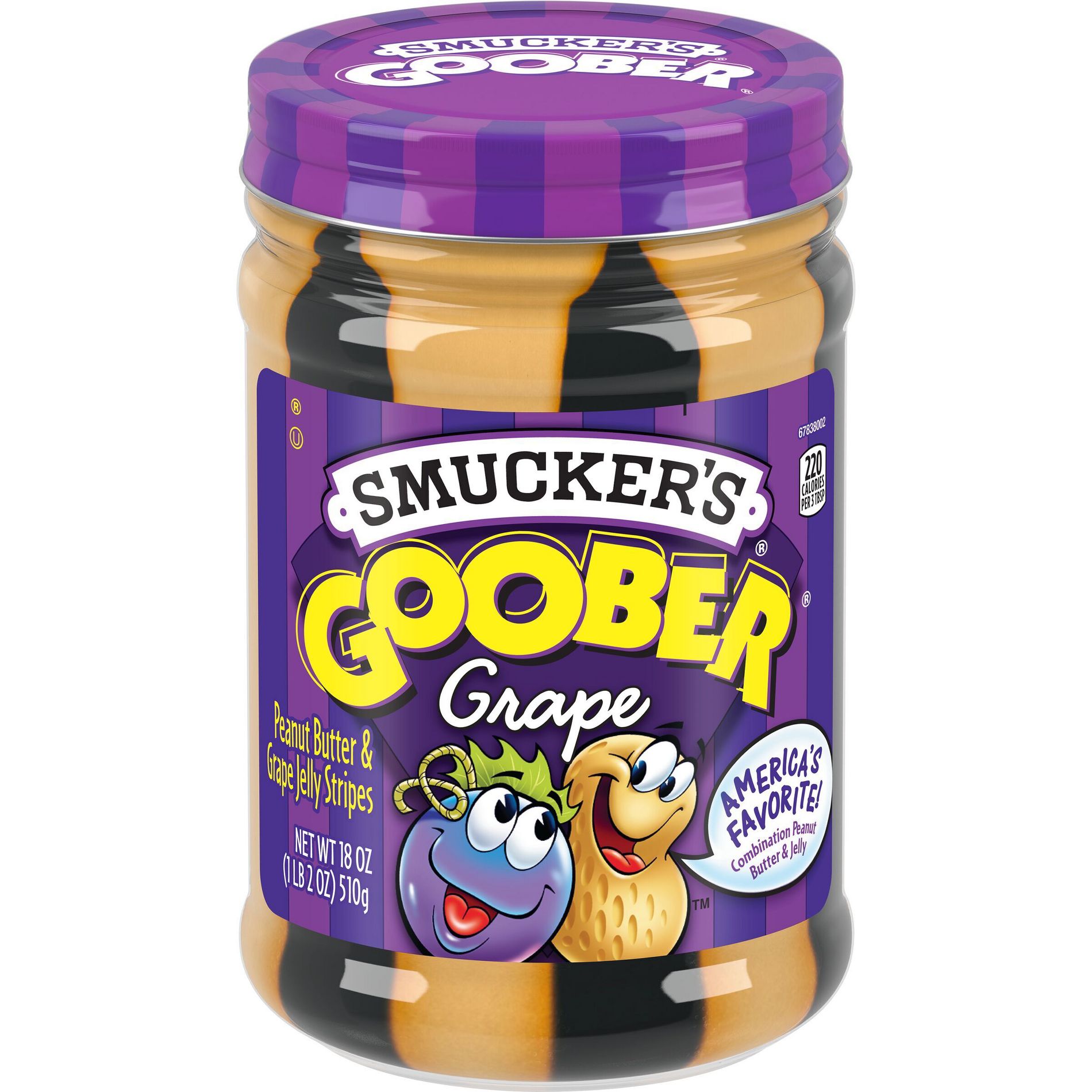 Smucker's Goober Peanut Butter and Grape Jelly Stripes - 18oz