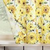 Sunflower Print Semi Sheer Rod Pocket Kitchen Curtain Valance and Tiers Set Yellow - No. 918 - 3 of 4