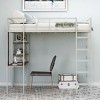 Twin Size Metal Loft Bed with 2 Shelves and Desk - 2 of 4