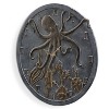 SPI Home Octopus Wall-Mounted Garden Clock and Thermometer – Coastal 2-in-1 Outdoor Accent, 16" Aluminum - 3 of 4