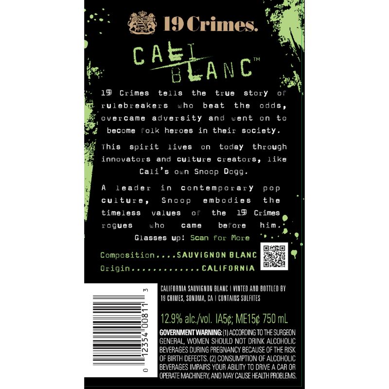 19 Crimes Cali Blanc Wine - 750ml Bottle, 6 of 7
